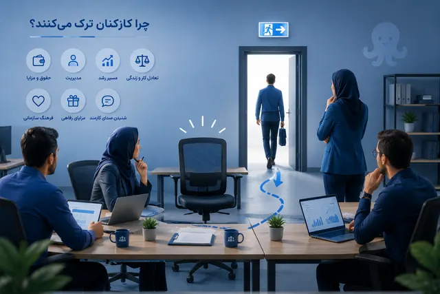 مدیر منابع انسانی در حال بررسی دلایل خروج کارکنان و راهکارهای افزایش ماندگاری نیروی انسانی