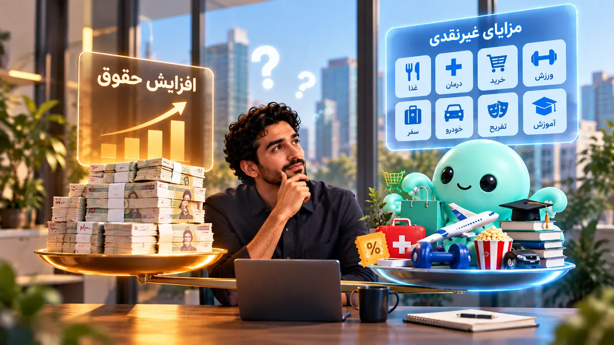 مقایسه افزایش حقوق و مزایای غیرنقدی کارکنان افزایش حقوق یا مزایای غیرنقدی برای کارکنان